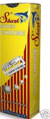 100 Shark Super Chrome Double Edge Safety Razor Blades - Barbershop Favorite