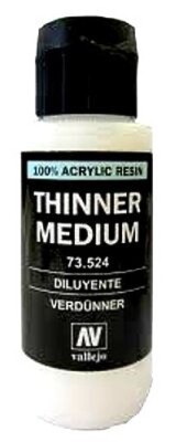 Vallejo Thinner Medium 60ml Bottle - Hobby and Model Acrylic Paint - #73524