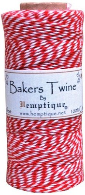 (Red/White) - Cotton Baker's Twine Spool 2-Ply 120m. Hemptique. Best Price