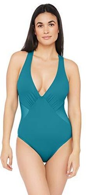 

La Blanca Женский цельный купальник со стандартными боковыми бретелями и перекрестной спиной,, Caribbean current//mesh-merizing