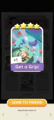 Monopoly GO Sticker - Get a Grip 4  Star Sticker Set 24