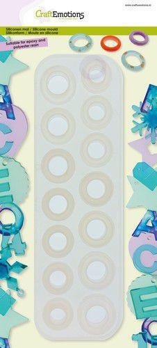 CraftEmotions Silikonform 14 Ringe rund - facettiert 8x26cm