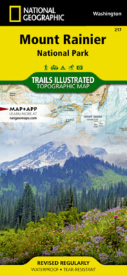 National Geographic - Mount Rainier National Park trail map - Washington