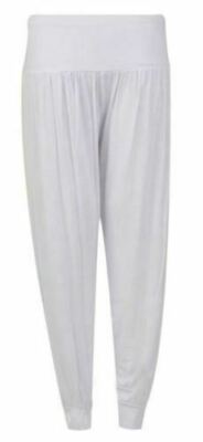 Womens Plain Ali Baba Harem Pants Ladies Full Length Casual Wear Baggy Trouser