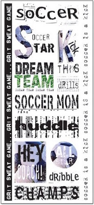 Creative Imaginations Scrapbook Stickers Sports Soccer Ball Kick All Star