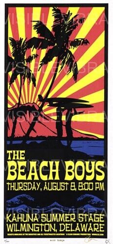 Beach Boys Concert Poster Scott Benge Delaware 2002
