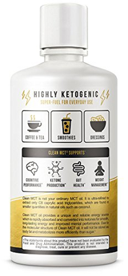 Clean MCT Oil: 100% Pure C8 Caprylic Acid Triglycerides | Best Ketogenic Diet |