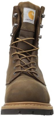Pre-owned Carhartt Men's 8" Waterproof Composite Toe Leather Logger Boot Cml8369 Color Bro In Brown