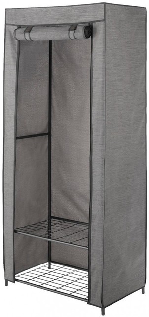 Threshold Double Rod Metal Freestanding Closet With Cover Gray | eBay