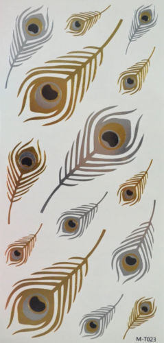 9 Blatt Gold Temporäre Tattoos – Glitzer Metallic Für Damen, Festival, Party, Wasserfest