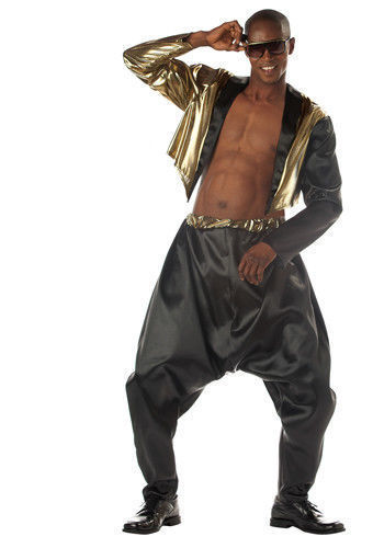 90s Mens Hip Hop Rapper Costume Gangster DMC Fancy Dress Outfit 4 Piece Set  | eBay