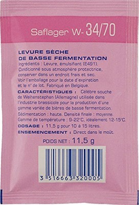 Dry Yeast - Saflager W-34/70 (11.5 g)