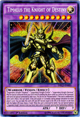 Yugioh! LP Timaeus the Knight of Destiny - DRL2-EN001 - Secret Rare - 1st Editio