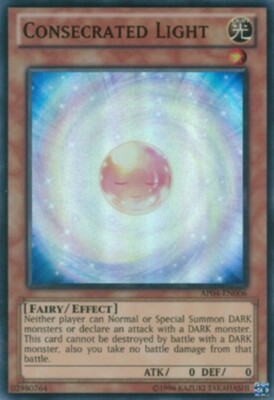 Yugioh! LP Consecrated Light - AP04-EN006 - Super Rare - Unlimited Edition Light