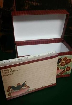 Legacy Publishing Recipe Boxes w/Cards Black Crow Watermelon Primitive New