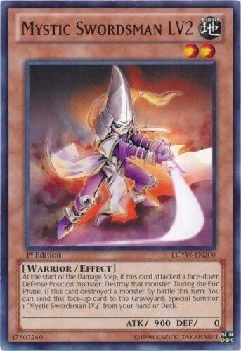 遊戯王 英語版ミスティック・ソードマン LV2 SOD-EN011レリーフ YuGiOh SOD-EN011 Mystic Swordsman LV2 Ultimate Rare 1st
