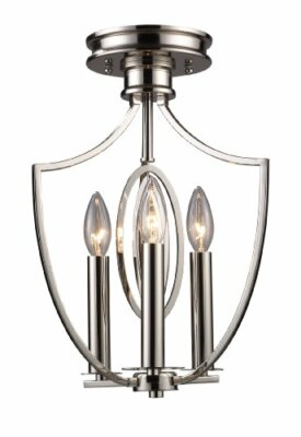 Elk 10119/3 Dione 3-Light Semi-Flush in Polished Nickel