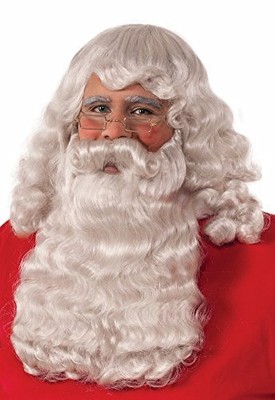 Santa Clause Wig Beard Set Adult Deluxe Mustache Christmas Costume Accessory