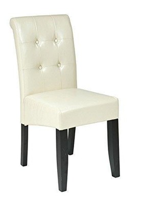 OSP Designs Tufted Parsons Dining Chair in Eco Leather Cream