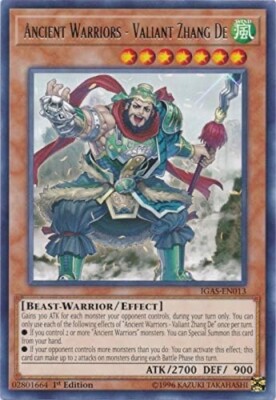 Yu-Gi-Oh! - Ancient Warriors - Valiant Zhang De - IGAS-EN013 - Rare - 1st Editio