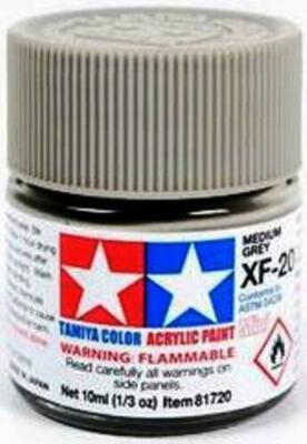 Tamiya 81720 Acrylique Modèle Peinture / XF-20 Medium Gris 10ml Pot T48