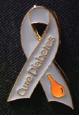 Cure Diabetes Awareness Lapel Pin Tac Gray Ribbon Red Orange Blood Drop New