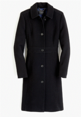 Pre-owned Jcrew J.crew Double-cloth Wool Lady Day Coat Thinsulate 0-10, T4 - T10 49622 Black