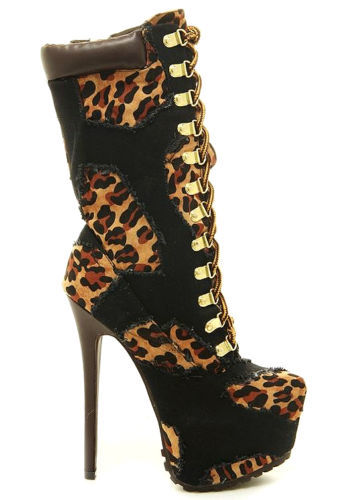 Botas para mujer con estampado de animales de fiesta/cóctel