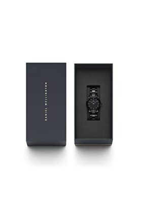 Pre-owned Daniel Wellington Iconic Link Ceramic Analog Black Dial Women's Watch-dw00100415