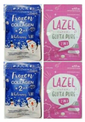 2X Frozen Collagen + LAZEL Gluta Pure Set Skin Bright Whitening Antioxidant