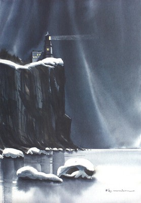 Ken Morrison Split Rock Lighthouse - Minnesota Signed and Numbered on Paper