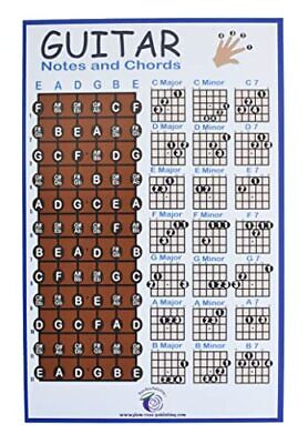 PLUM ROSE Guitar Chord Poster (11x17) - Guitar Chord Chart - Educational blue