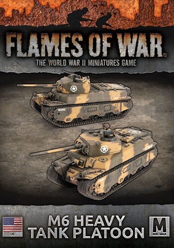 Flames of War UBX96 M6 (3-дюймовая и 37-мм) Миниатюры тяжелых танков (x2) на фронтах сражений