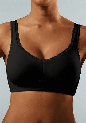 O2°4610 BHS OHNE BÜGEL VON PETITE FLEUR IN SCHWARZ + WEIß GR 75 CUP D NEU
