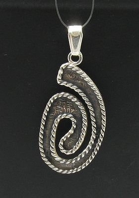 Sterling Silver Pendant Hallmarked Genuine Solid 925 Spiral Handmade Empress