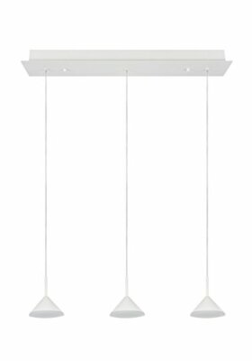 Aspen Creative 61063-2 Adjustable LED 3 Light Hanging, Glass Shade, 20 1/4