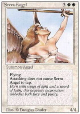 1x Serra Angel Heavy Play, English 3rd Edition Revised MTG Magic