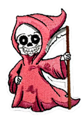 GRIM REAPER - SKELETON with SCYTHE - Embroidered Iron-On/Sew-On Patch
