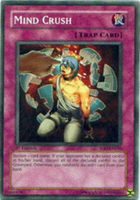 4x Moderately Played Mind Crush - SOD-EN056 - Common - 1st Edition - YuGiOh 