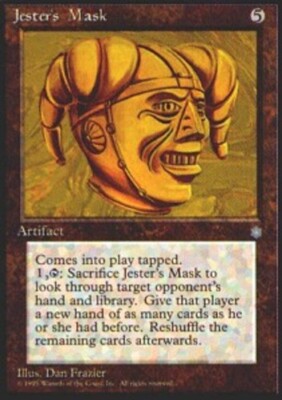 Moderatly Played, English - 1 x MTG Jester's Mask Ice Age