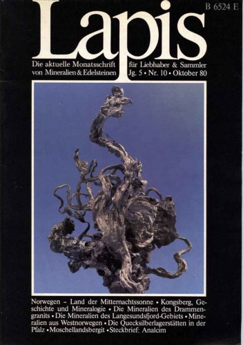 Mineralien Lapis Heft 10 Okt 1980 Norwegen Kongsberg Quecksilber Pfalz Drammen