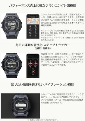 Pre-owned Casio G-shock G-squad Men's Watch Gbd-300-1jf Black Step Tracker Bluetooth