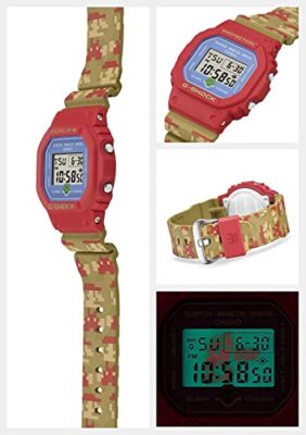 Pre-owned Casio G-shock Super Mario Broths Mario Watch Men's Digital Red Dw-5600smb-4