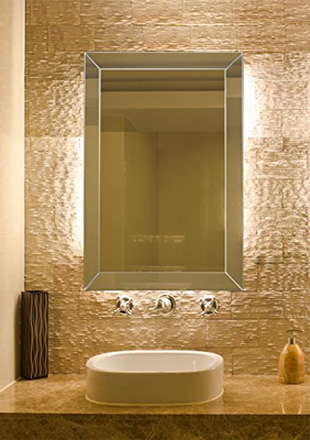 Large Flat Framed Wall Mirror with 2 Inch Edge Beveled Mirror Frame | Premium |