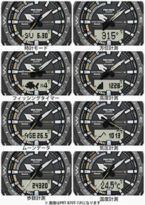 Pre-owned Casio Pro Trek Connected Prt-b70yt-1jf Bluetooth Mobile Titanium Band Men Watch