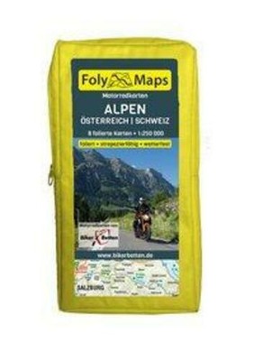 FolyMaps Motorradkarten Alpen Österreich Schweiz 1 : 250 000 (Land-)Karte 2018