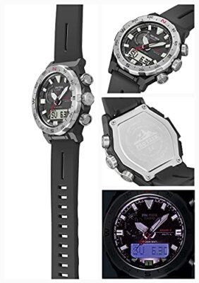 Pre-owned Casio Pro Trek Prw-6800-1jf Climber Line Radio Solar Analog Digital Men's Watch