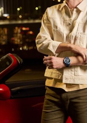 Pre-owned Casio Edifice Sospensione Men's Watch Ecb-40ynp-1ajf Blue Bluetooth