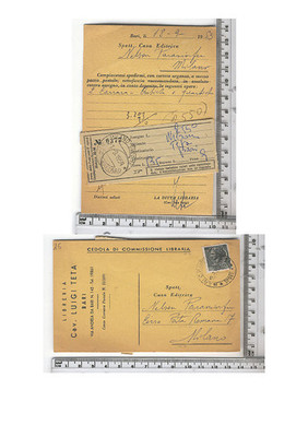 Cedola per commissioni librarie della Libreria Cav. Luigi Teta (Bari) - 20950