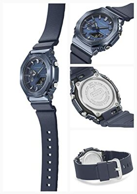 Pre-owned Casio G-shock Quartz Gm-2100n-2ajf Men's Watch Metal Covered Led Light Blue